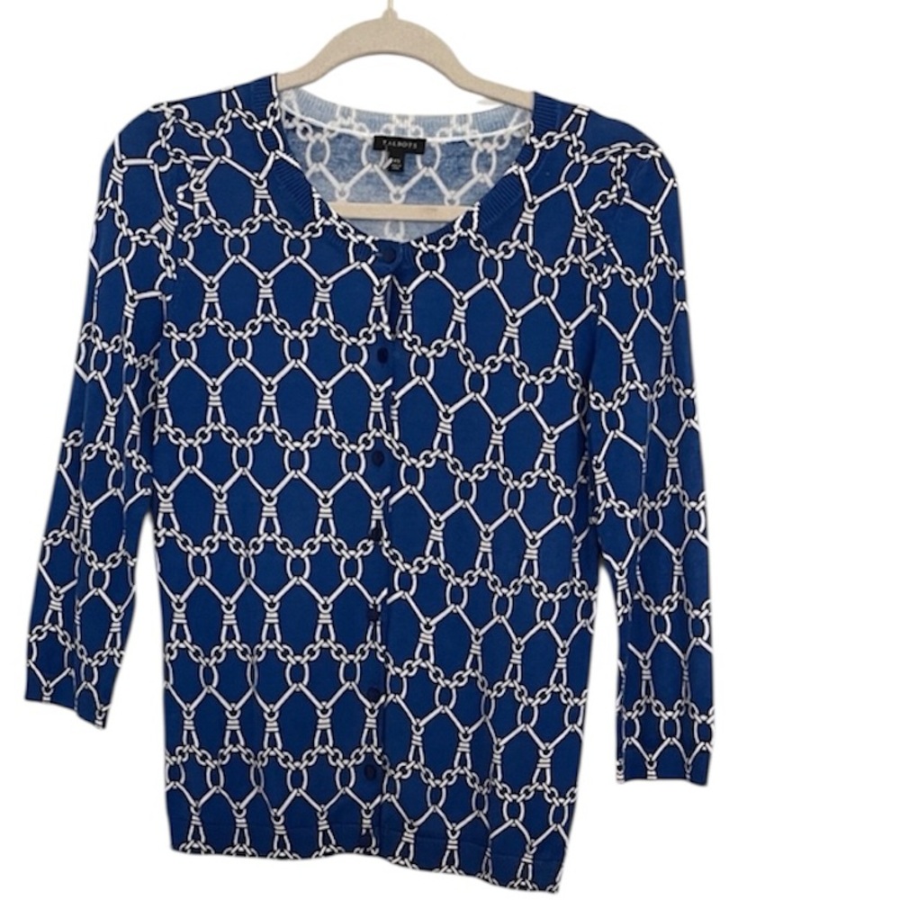 Talbots Royal Blue Chain-Link Knit Top